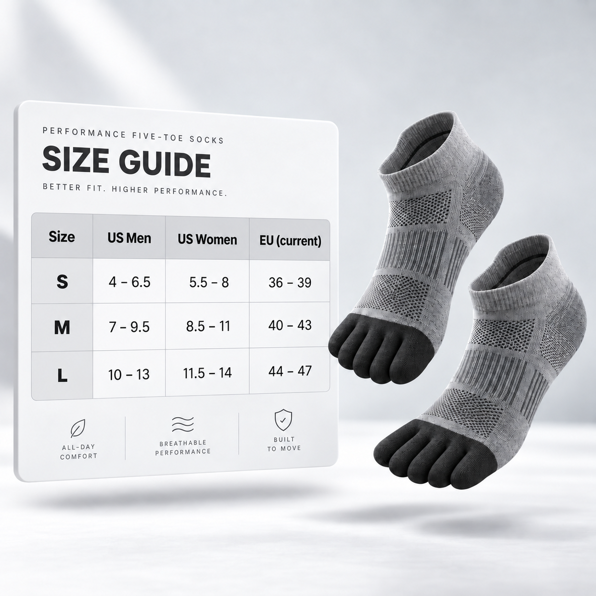 Veyro Performance Five-Toe Ankle Socks